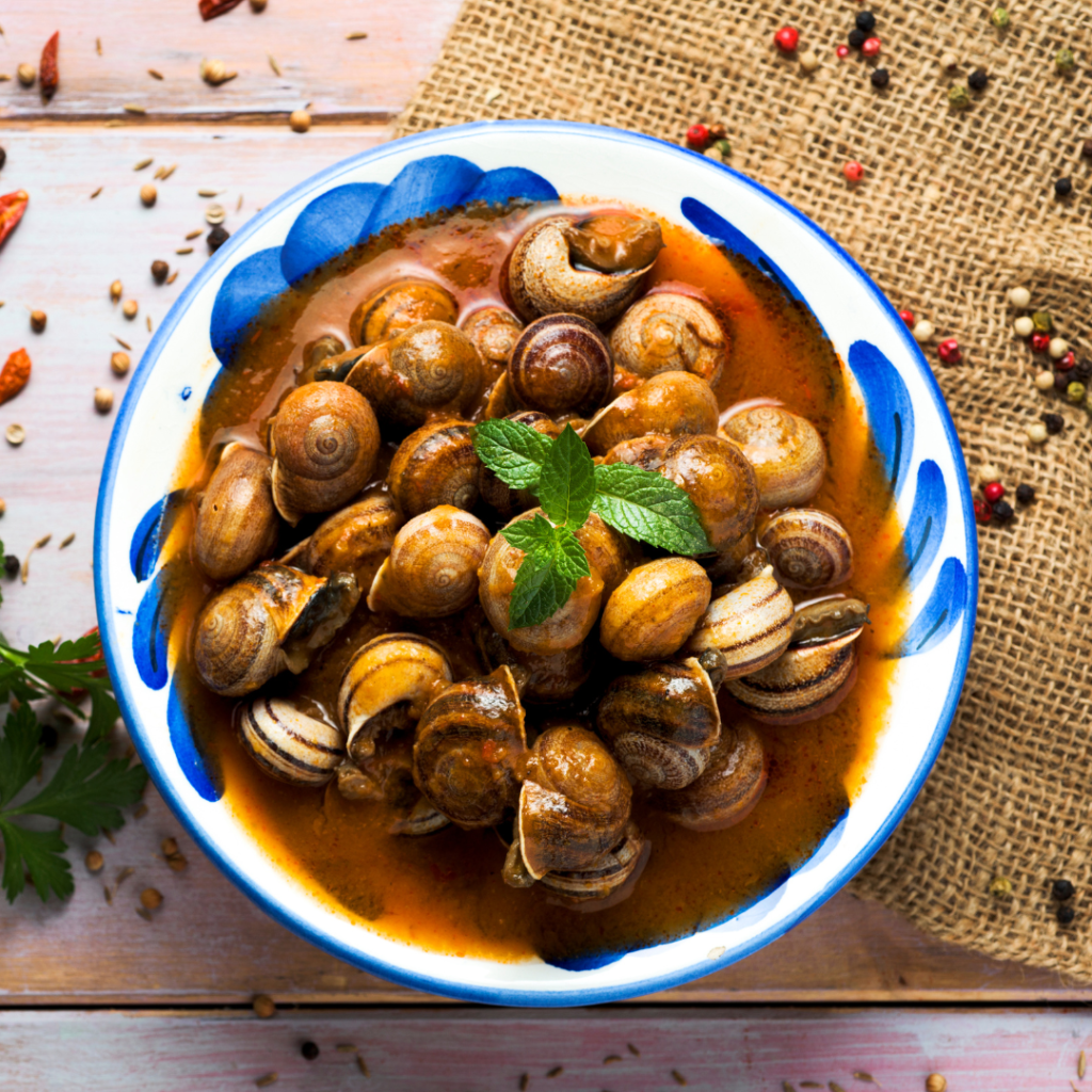 caracoles gordos en salsa